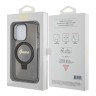 Guess для iPhone 15 Pro Max чехол PC/TPU Script logo + Ring stand Hard Glitter Black (MagSafe)