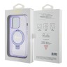 Guess для iPhone 15 Pro Max чехол PC/TPU Script logo + Ring stand Hard Glitter Purple (MagSafe)