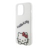 Hello Kitty для iPhone 15 Pro Max чехол Crossbody PC/TPU Dreaming Kitty + PU Strass strap Hard White