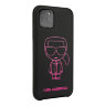 Чехол Karl Lagerfeld Liquid silicone Ikonik outlines Hard для iPhone 11 Pro, черный/розовый