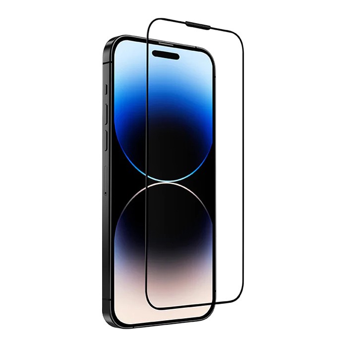 Защитное стекло Uniq OPTIX Vivid Pro (Anti-dust) для iPhone 14 Pro Max, черная рамка (+installer)