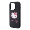 Hello Kitty для iPhone 15 Pro Max чехол Liquid silicone Sketch Kitty Head Hard Black/Pink