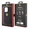 Ferrari для iPhone 15 Pro Max чехол Leather Stitched lines Hard Black