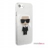 Чехол Karl Lagerfeld Karl Iconik Hard Glitter для iPhone 7/8/SE, серебристый
