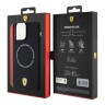 Ferrari для iPhone 15 Pro Max чехол Liquid silicone Scuderia printed ring Hard Black (MagSafe)