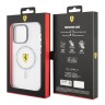 Ferrari для iPhone 15 Pro Max чехол PC/TPU Frosted Scuderia ring Hard Transparent/Black (MagSafe)