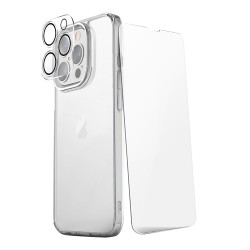 Uniq для iPhone 15 Pro Max набор Bundle 360, прозрачный (Lifepro Xtreme +Optix glass +Camera lens)