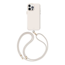 Uniq для iPhone 15 Pro Max чехол COEHL CREME Liquid silicone with Strap Ivory (MagSafe)