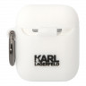 Чехол Lagerfeld Silicone case with ring NFT 3D Choupette для Airpods 1/2, белый