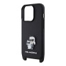 Karl Lagerfeld для iPhone 15 Pro чехол Crossbody PU Saffiano NFT Karl&Choup Metal +Strap Hard Black