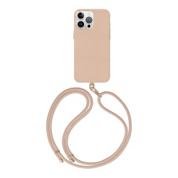 Uniq для iPhone 15 Pro Max чехол COEHL MUSE Leatherette with Strap Dusty Nude (MagSafe)