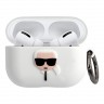 Чехол Karl Lagerfeld Silicone с кольцом для Airpods Pro, белый
