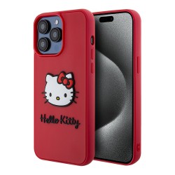 Hello Kitty для iPhone 15 Pro чехол 3D Rubber Kitty Head Hard Magenta