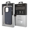 Mercedes для iPhone 15 Pro чехол Leather Plain Smooth with Ring Hard Navy (MagSafe)
