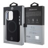 Mercedes для iPhone 15 Pro чехол Liquid silicone Bicolor Laser Ring Hard Black (MagSafe)