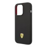 Чехол Ferrari Liquid Silicone with metal logo Hard для iPhone 14 Pro Max, черный (MagSafe)
