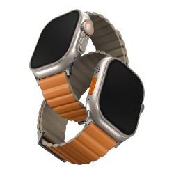 Ремешок Uniq Revix Premium Edition для Apple Watch 42-44-45-49 mm, Saffron Orange/Khaki
