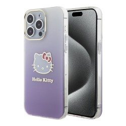Hello Kitty для iPhone 15 Pro чехол PC/TPU Kitty Head Hard Gradient Purple