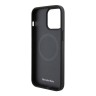 Mercedes для iPhone 15 Pro Max чехол Leather Plain Smooth with Ring Hard Black (MagSafe)