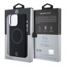 Mercedes для iPhone 15 Pro Max чехол Liquid silicone Bicolor Laser Ring Hard Black (MagSafe)