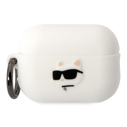 Чехол Karl Lagerfeld Silicone case with ring NFT 3D Choupette для Airpods Pro 2 (2022), белый