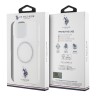 U.S. Polo для iPhone 15 Pro чехол PC/TPU Double Horse logo with Ring Hard White (MagSafe)