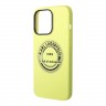 Чехол Lagerfeld Liquid silicone Round RSG logo для iPhone 14 Pro Max, зеленый