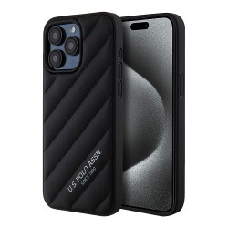 U.S. Polo для iPhone 15 Pro чехол PU Quilted with Classic logo Hard Black