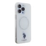 U.S. Polo для iPhone 15 Pro Max чехол PC/TPU Double Horse logo with Ring Hard White (MagSafe)