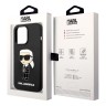 Lagerfeld для iPhone 15 Pro чехол Liquid silicone NFT Karl Ikonik Hard Black