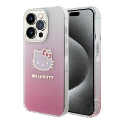Hello Kitty для iPhone 15 Pro Max чехол PC/TPU Kitty Head Gradient Hard Pink