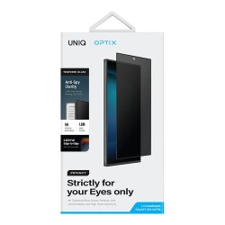 Uniq стекло для Galaxy S24 Ultra OPTIX Privacy (Антишпион без сканера) Clear/Black (+installer)