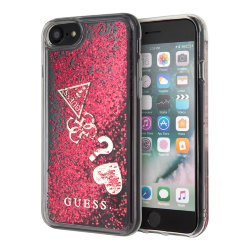 Чехол Guess Glitter Hard Hearts для iPhone 7/8/SE, Raspberry