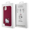 Hello Kitty для iPhone 15 чехол Liquid silicone Dreaming Kitty Hard Red