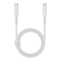 EnergEA Кабель FLOW USB-C to USB-C PD240W 5A Nanoweave Magnetic tie White (1.5 метра)