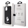 Karl Lagerfeld для iPhone 15 чехол Liquid silicone NFT Choupette metal pin Hard Black
