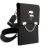 Сумка Karl Lagerfeld Wallet Phone Bag PU Saffiano Metal Ikonik with Chain для смартфонов, черная