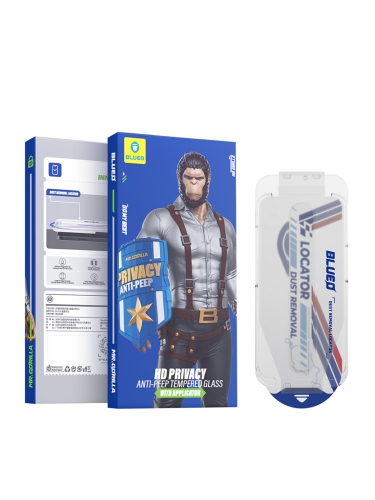 BlueO стекло защитное для iPhone 17 Pro/17/16 Pro, Anti-peep Black (+installerPro)