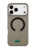 Lacoste для iPhone 17 Pro Max чехол IML Croc logo Hard Transparent Black (MagSafe)