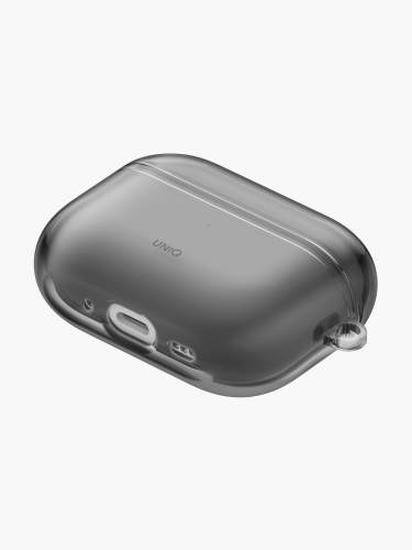 Uniq для Airpods Pro 3 чехол Glase TPU case with carabin Glossy Smoke