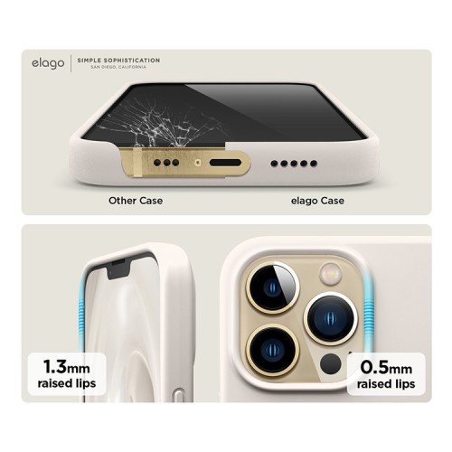 Чехол Elago Soft Silicone для iPhone 13 Pro, бежевый