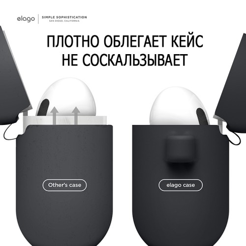 Чехол Elago Silicone Hang case для AirPods 3 (2021), черный