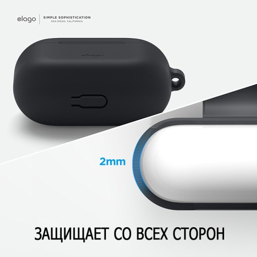 Чехол Elago Silicone Hang case для AirPods 3 (2021), черный