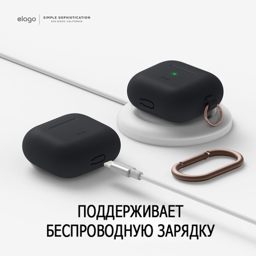 Чехол Elago Silicone Hang case для AirPods 3 (2021), черный