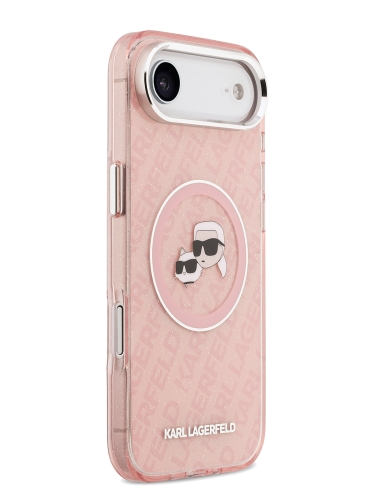Karl Lagerfeld для iPhone Air чехол IML NFT Karl&Choup Head on logo Metal Cam Hard Pink (MagSafe)