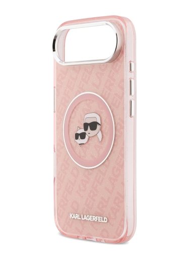 Karl Lagerfeld для iPhone Air чехол IML NFT Karl&Choup Head on logo Metal Cam Hard Pink (MagSafe)