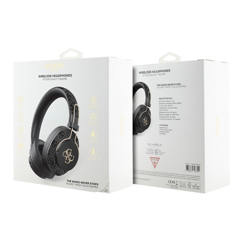 Guess наушники беспроводные накладные Bluetooth HP Dual ENC 4G with 4G Big metal logo Black