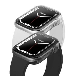 Чехол Uniq Glase для Apple Watch (45 mm), прозрачный +серый (2шт)