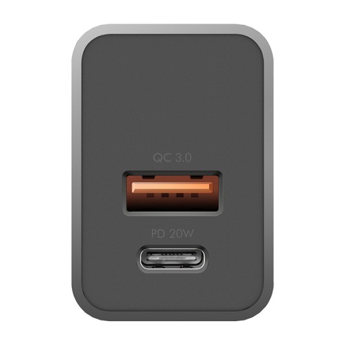 Сетевое зарядное EnergEA Ampcharge PD20+, USB-C PD + USB-A QC3.0, 20 Вт
