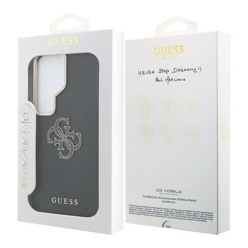 Guess для Galaxy S26 Ultra чехол PU Saffiano Full Wrapped 4G Big Metal logo & Cam Hard Black